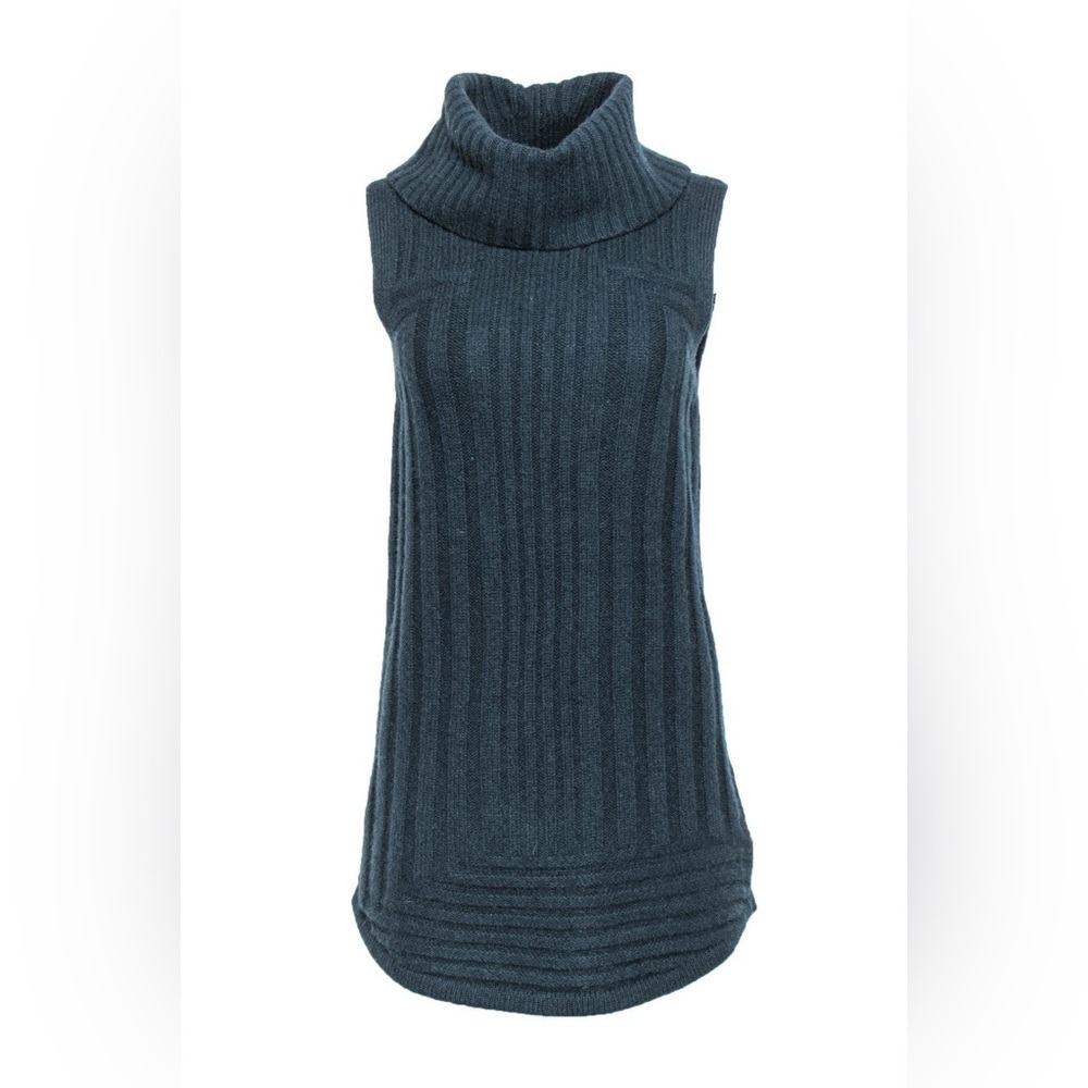 Tahari Green Sleeveless Turtleneck Sweater Dress Size L